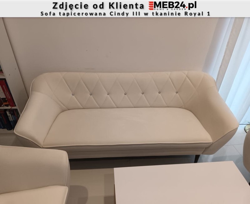 Sofa tapicerowana Cindy III w stylu skandynawskim - zdjęcie od klienta