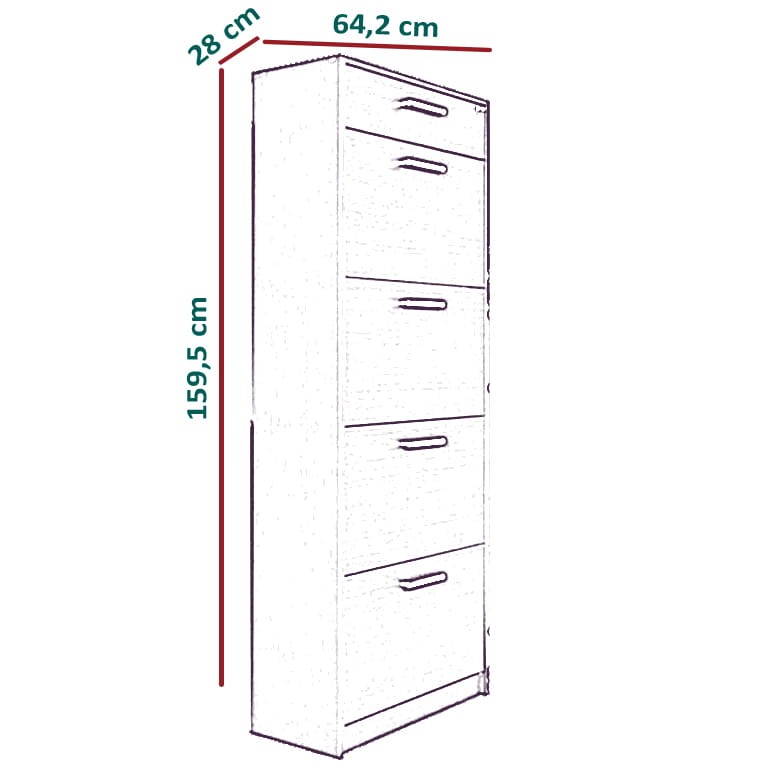 Szafka na buty Rika  - wymiary