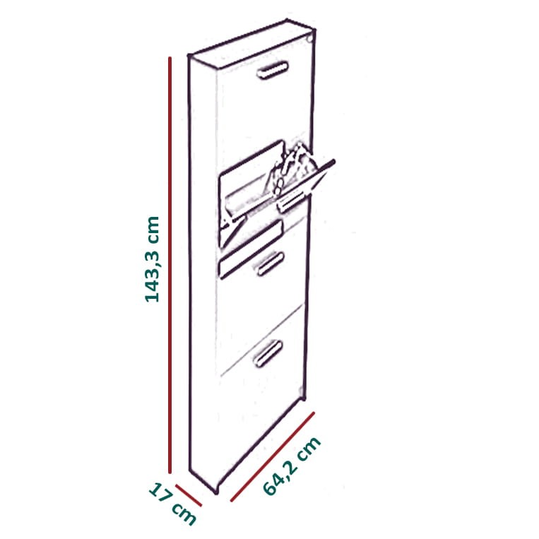 Szafka na buty Kano - wymiary