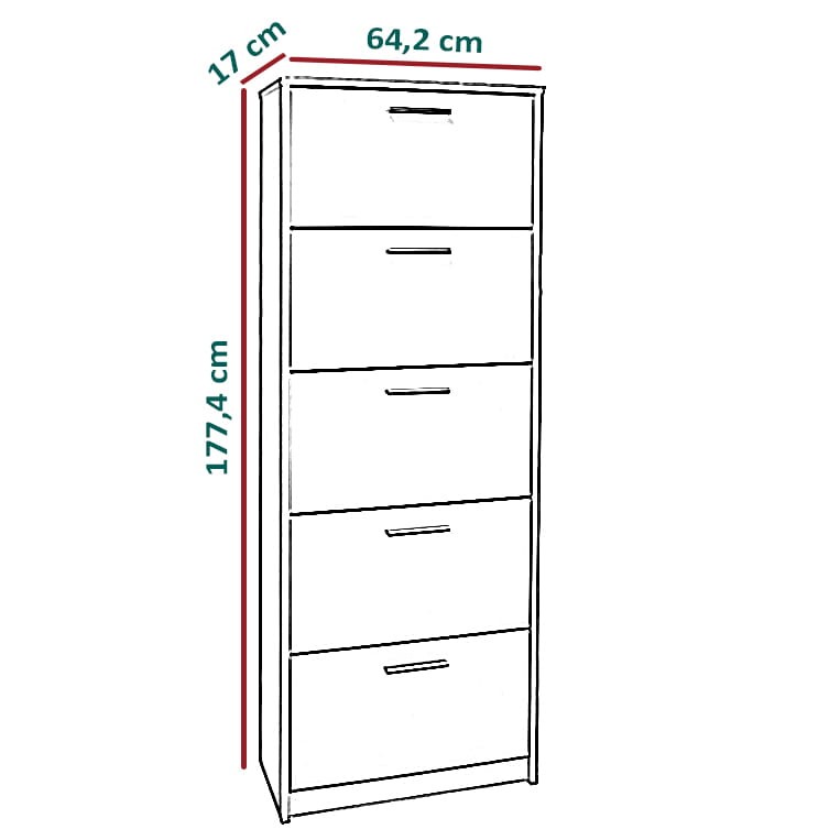 Szafka na obuwie Lages  - wymiary