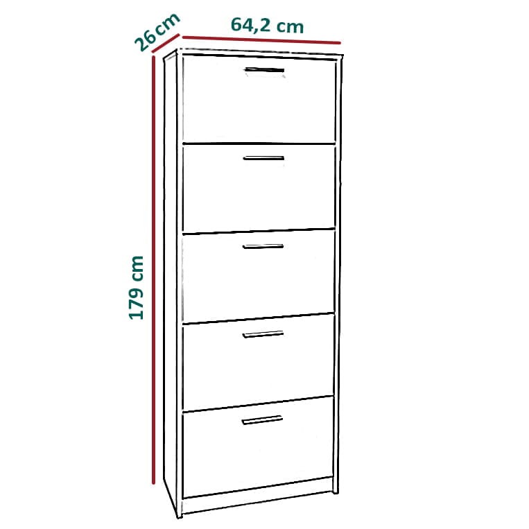 Szafka na buty do przedpokoju Lages dwurzędowy