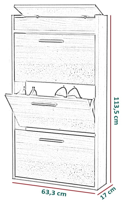 Szafka na buty Kober - wymiary