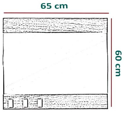 Lustro Bueno 60x65cm fornir dąb naturalny - wymiary