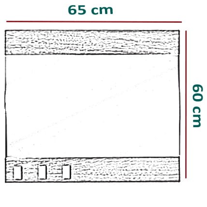 Lustro Bueno 60x65cm fornir dąb naturalny - wymiary