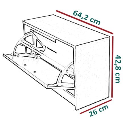 Szafka siedzisko Aruba na obuwie - wymiary