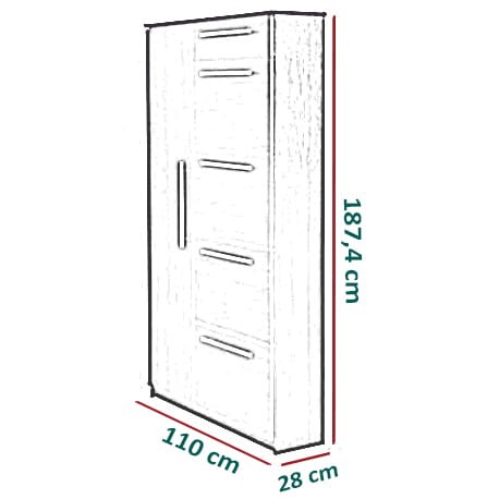 Szafka na buty Pedro stojąca - wymiary