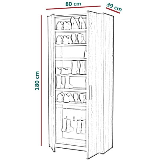 Szafa na buty Dori - wymiary