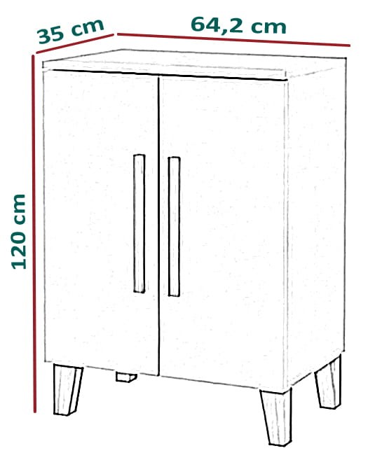 Indio komoda 120cm - wymiary
