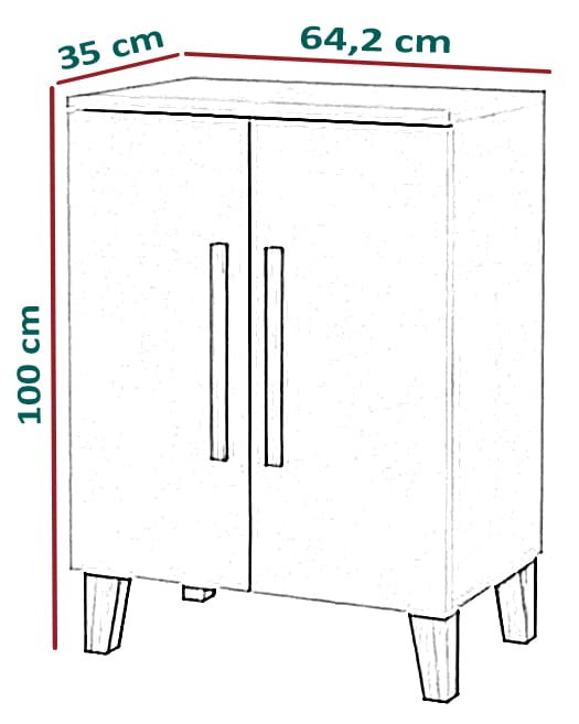 Indio komoda 100cm - wymiary