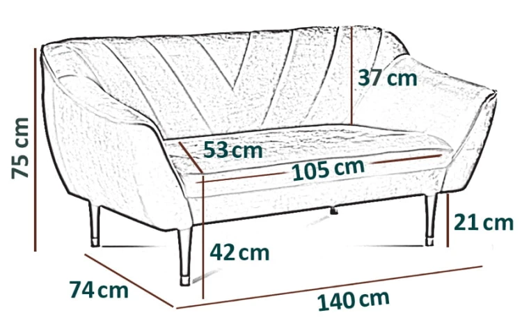 Sofa Mia II w stylu skandynawskim