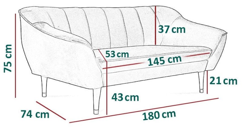 Sofa tapicerowana Grace III w stylu skandynawskim