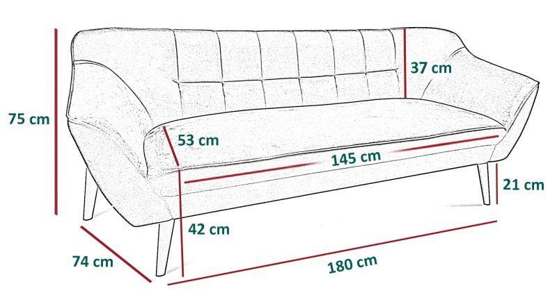 Sofa tapicerowana Cindy Piko w stylu skandynawskim