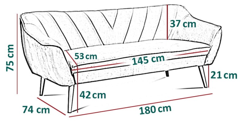 Sofa Mia III w stylu skandynawskim