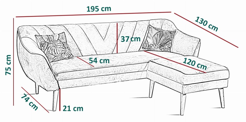 Narożnik modułowy Mia w stylu skandynawskim