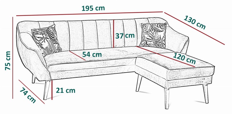 Narożnik modułowy Grace w stylu skandynawskim