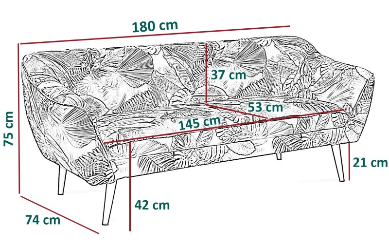 Sofa tapicerowana Poly III w stylu skandynawskim