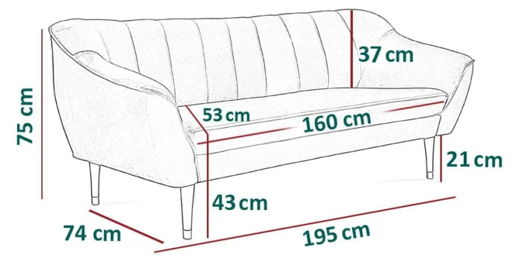 Sofa tapicerowana Grace IV w stylu skandynawskim