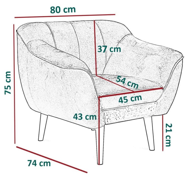 Zestaw wypoczynkowy tapicerowany Grace w stylu skandynawskim