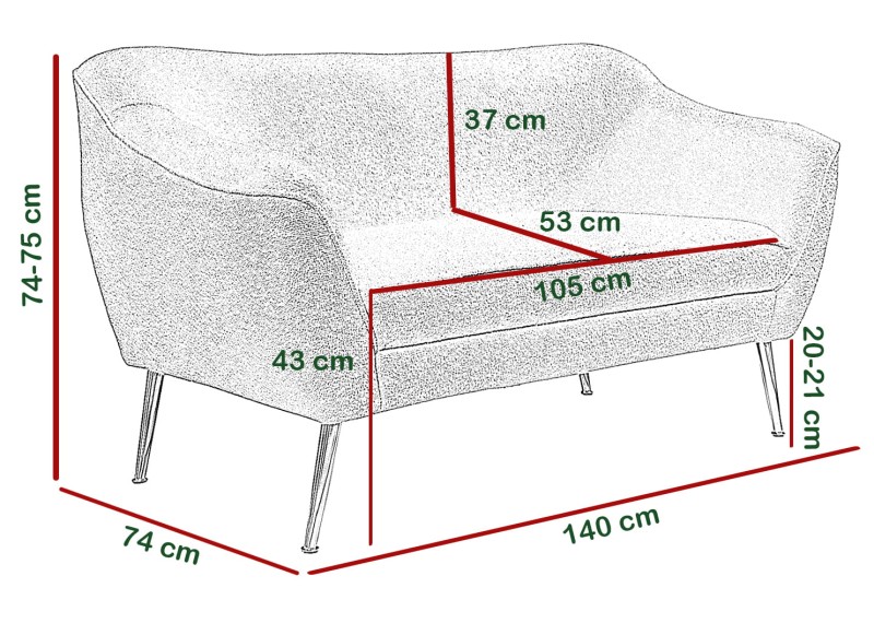 Sofa tapicerowana Bea II tkanina boucle baranek