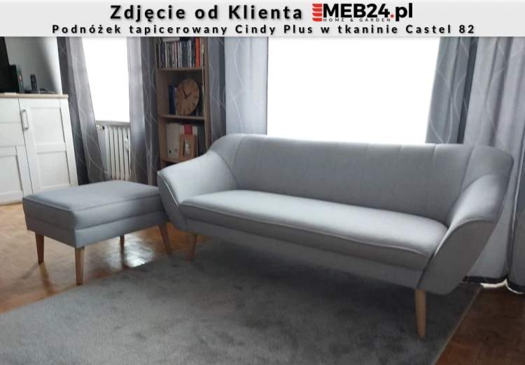Podnóżek tapicerowany Cindy Plus w stylu skandynawskim - zdjęcie od klienta
