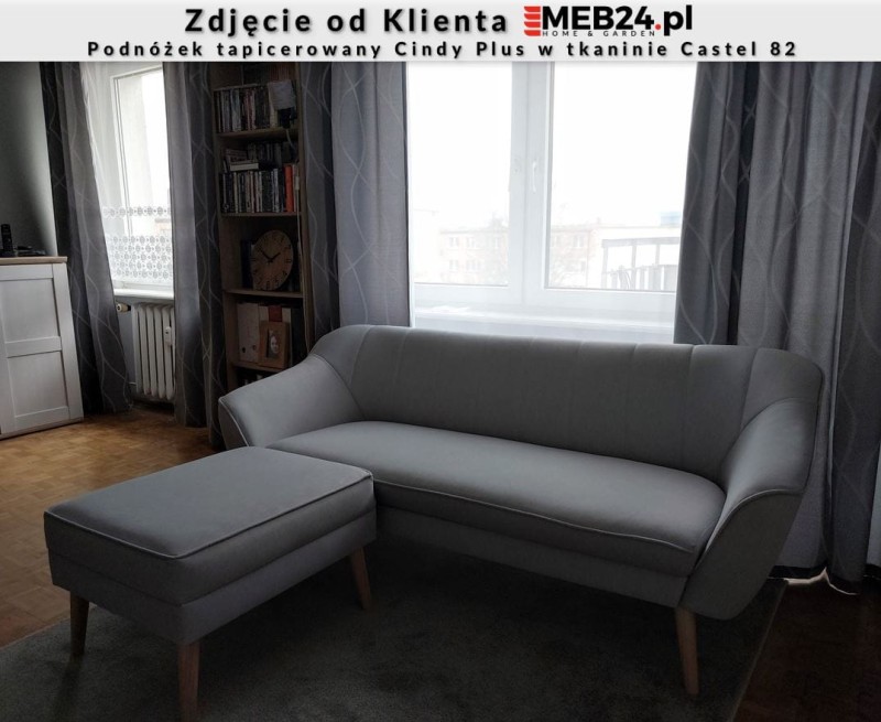 Podnóżek tapicerowany Cindy Plus w stylu skandynawskim - zdjęcie od klienta