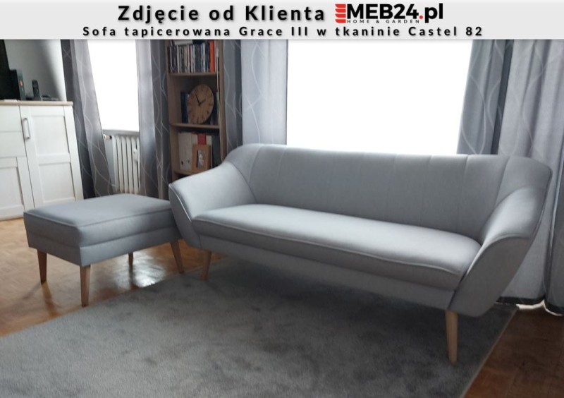 Sofa tapicerowana Grace III w stylu skandynawskim - zdjęcie od klienta