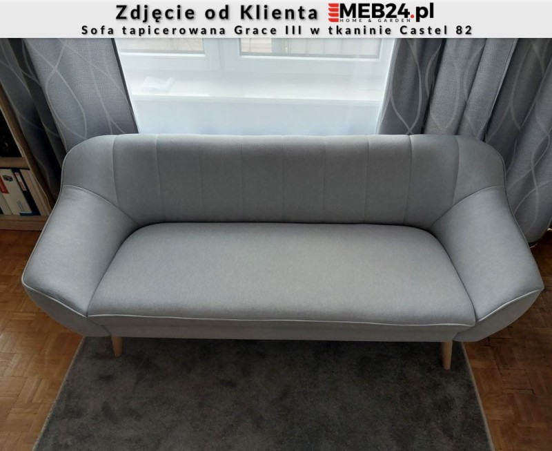 Sofa tapicerowana Grace III w stylu skandynawskim - zdjęcie od klienta