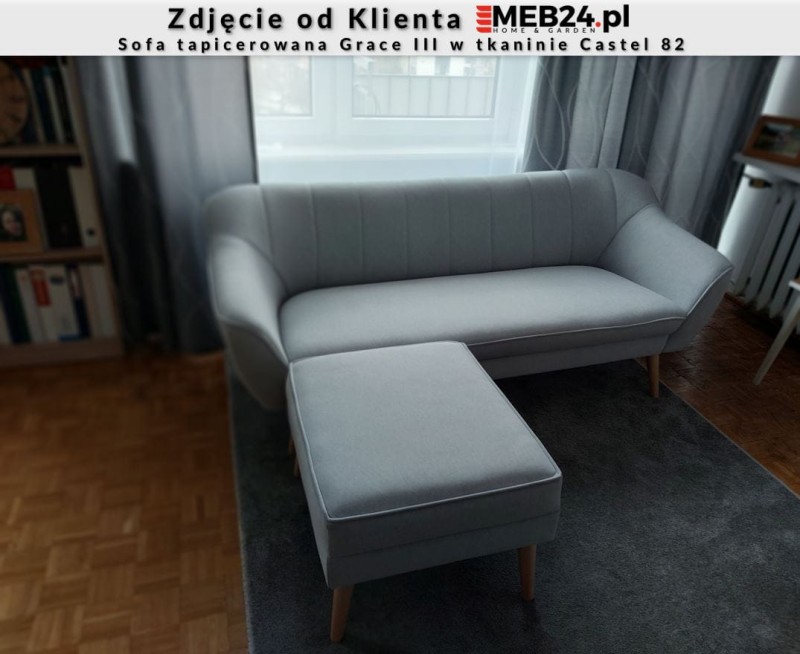 Sofa tapicerowana Grace III w stylu skandynawskim - zdjęcie od klienta