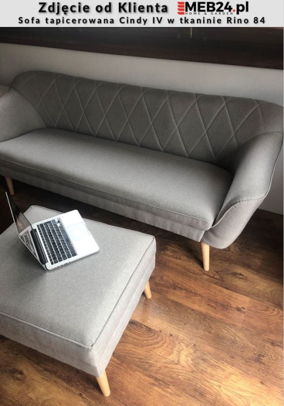 Sofa tapicerowana Cindy IV w stylu skandynawskim - zdjęcie od klienta