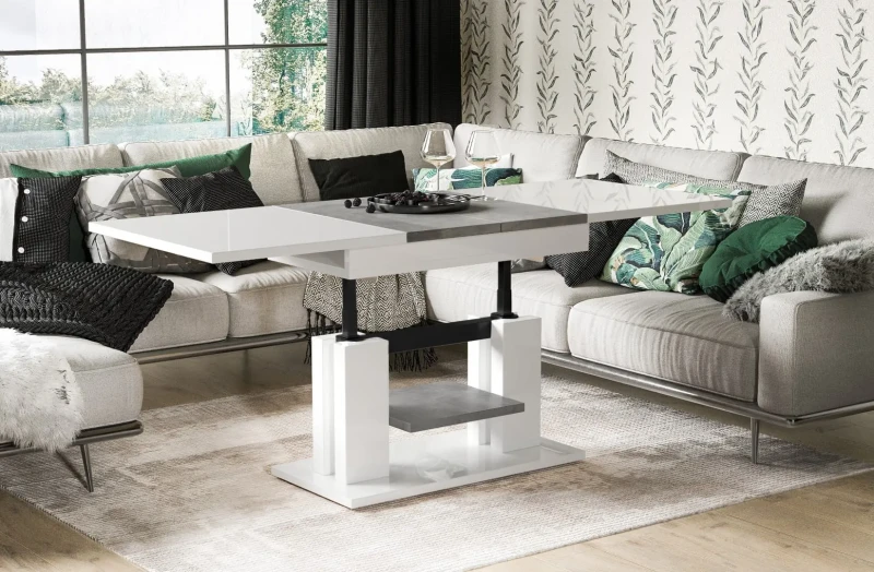 Ławostół Iso rozkładany 110-170 biały połysk