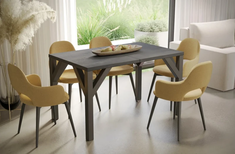 Stół Baltika rozkładany 130-185 - Ciemny beton