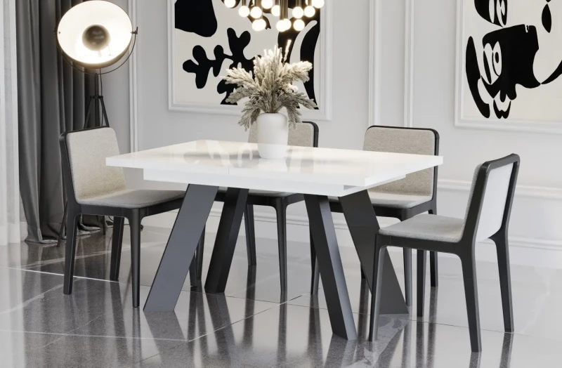 Stół Como rozkładany 130-210 biały połysk