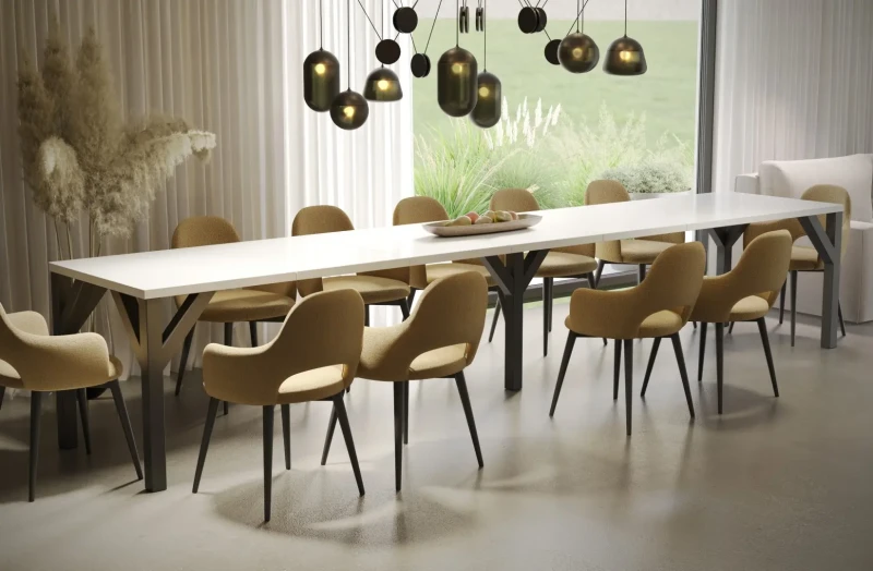 Stół Dunaj rozkładany 130-350 biały połysk