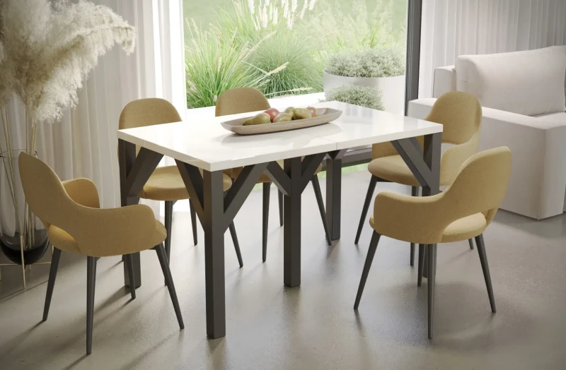 Stół Dunaj rozkładany 130-350 biały połysk