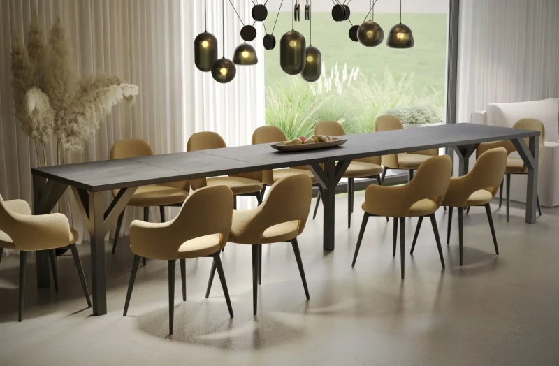 Stół Dunaj rozkładany 130-350 kolor Ciemny beton