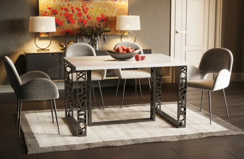 Stół Ewerest Max rozkładany 130-250 biały połysk