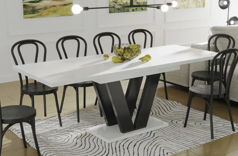 Stół Lara rozkładany 130-210 biały połysk