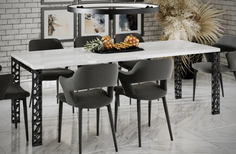 Stół Matio rozkładany 80-170 biały połysk