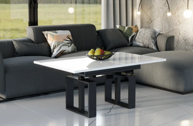 Ławostół Empoli rozkładany 110-170 biały połysk