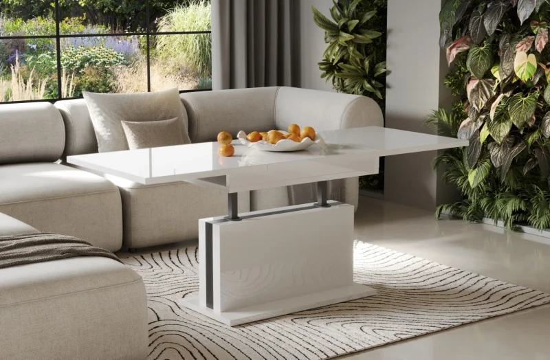 Ławostół Solaris rozkładany 110-170 biały połysk