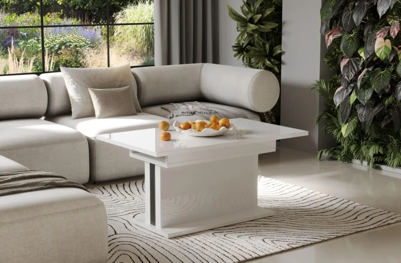 Ławostół Solaris rozkładany 110-170 biały połysk