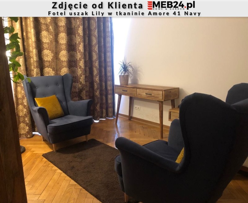 Fotel uszak Lily w stylu skandynawskim - zdjęcie od klienta