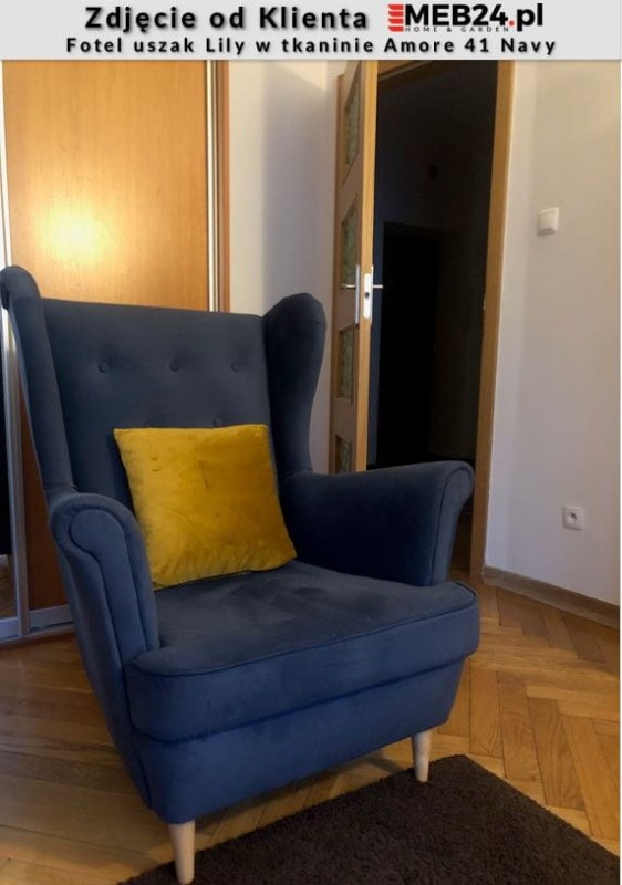 Fotel uszak Lily w stylu skandynawskim - zdjęcie od klienta