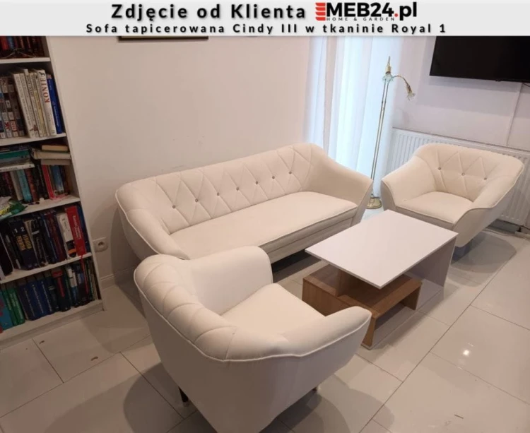 Sofa tapicerowana Cindy II w stylu skandynawskim - zdjęcie od klienta
