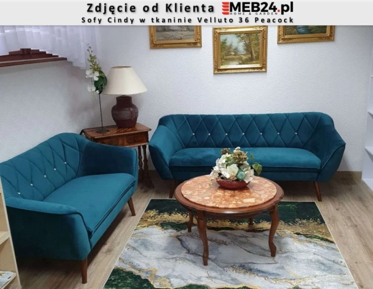 Sofa tapicerowana Cindy II w stylu skandynawskim - zdjęcie od klienta