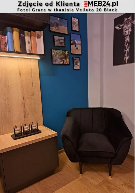 Fotel  tapicerowany Grace w stylu skandynawskim - zdjęcie od klienta