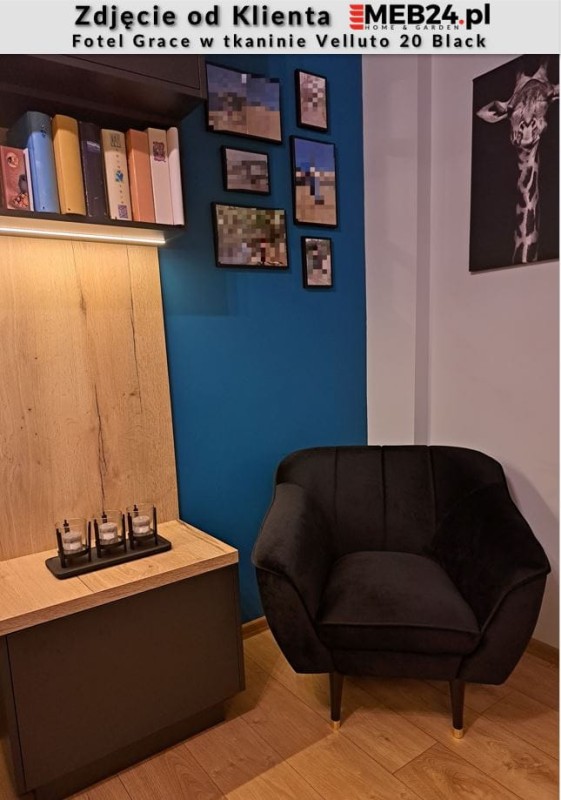 Fotel  tapicerowany Grace w stylu skandynawskim - zdjęcie od klienta