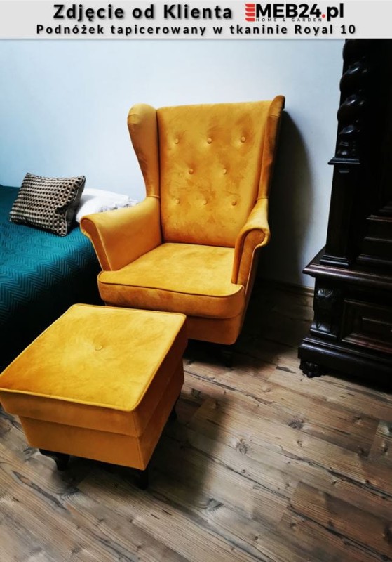 Fotel uszak Lily z podnóżkiem w stylu skandynawskim - zdjęcie od klienta