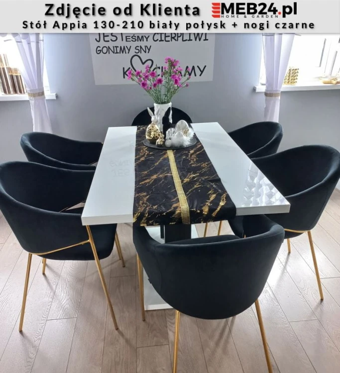 Stół Appia rozkładany 130-210 biały połysk