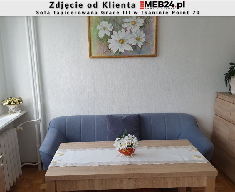 Sofa tapicerowana Grace III w stylu skandynawskim - zdjęcie od klienta